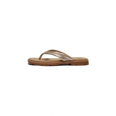 Afbeelding van Timberland Teensandalen, Dames, Maat: 39, Gold metallic Leer
