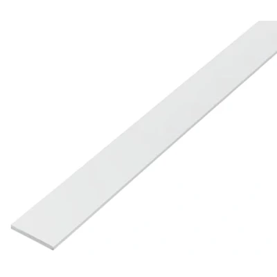 Afbeelding van Alberts 479183 eco platte stang, PVC U, wit, 1000 x 20 mm