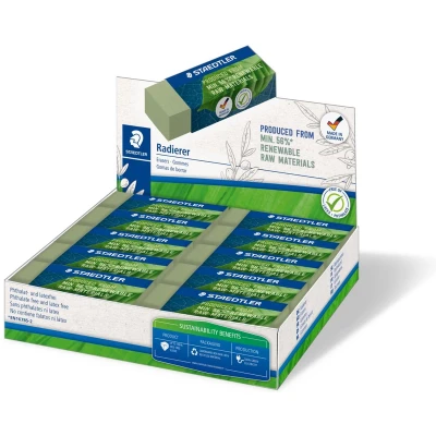 Afbeelding van Gum staedtler eco 52680 65x23x10mm olijfgroen Omdoos a 20 etui x stuk stuks