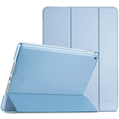 Afbeelding van ProCase Hoes voor 10,2 Inch iPad 9e Generatie 2021/iPad 8e 2020/iPad 7e 2019, Schokbestendige Hoesje Beschermhoes Smart Folio Cover Case Hard Back Shell Hemelsblauw