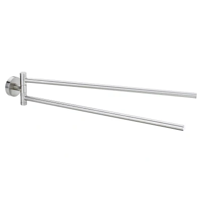 Afbeelding van tesa® Moon draaibaar handdoekrek, roestvrijstalen look, zelfklevend, 456 mm x 50 84