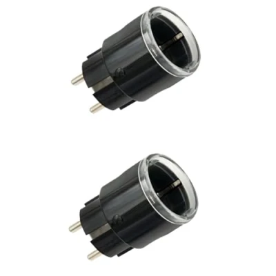 Afbeelding van Shelly Plug S MTR Gen3 zwart, set van 2, Matter gecertificeerd intelligent stopcontact met stroombewaking en veelkleurige led display, iOS Android App afstandsbediening, Google Home +