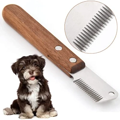Afbeelding van onebarleycorn Dog stripmes, Hondentrimmermes, strimmermes, aanbevolen voor Schnauzers (linkshandig)