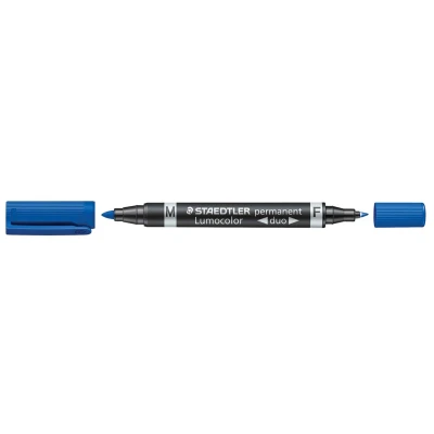 Afbeelding van Staedtler Lumocolor Duo 348, Permanent Marker, Blauw Marker