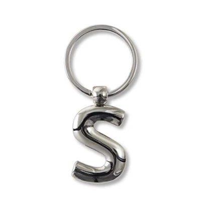 Afbeelding van IF Metal Letter Keyring Gepersonaliseerd alfabet Letters zilver S Sleutelhanger 7 centimeter (zilver)