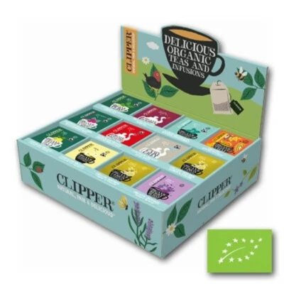 Afbeelding van Clipper Biologisch thee probeer box assortiment 11 verschillende smaken 12x15 theezakjes 180