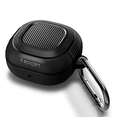 Afbeelding van Rugged Armor Softcase voor Samsung Galaxy Buds Live (2020) / Pro (2) Zwart hoesje Spigen Case earbuds Siliconen En TPU