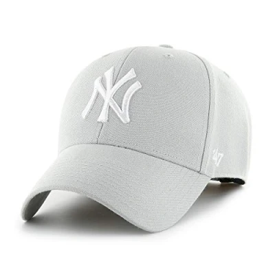 Afbeelding van 47 MLB New York Yankees MVP baseballpet, uniseks klittenband met klittenband, wit logo, kleur lichtgrijs