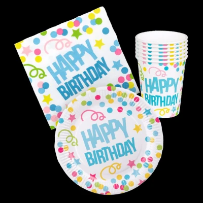 Afbeelding van Tafelset kleurrijk happy birthday