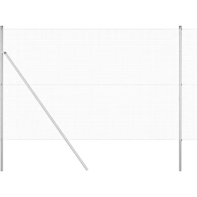 Afbeelding van vidaXL Gelast Draadhek met 13 Posts 1.5x50 m Gegalvaniseerd Staal