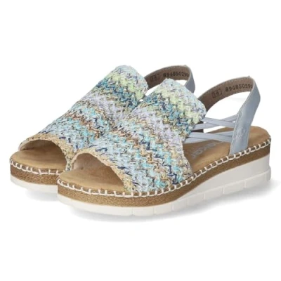 Afbeelding van Rieker À Elastique Flechtana Sandalen met sleehak, Dames, Maat: 39, Multicolor Kunststof