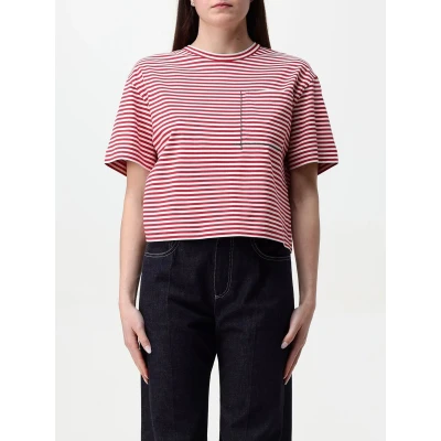 Afbeelding van Striped Pocket TShirt Wo Yellow Cream T Shirts