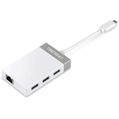 Afbeelding van TrendNet TUC ETGH3 USB combi hub 3 poorten Grijs