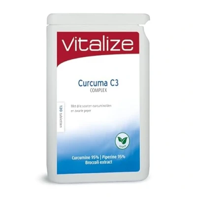 Afbeelding van Vitalize Curcuma C3 Complex 120 tabletten Voor het behoud van soepele gewrichten en sterke botten Ondersteunt de reinigende werking lever