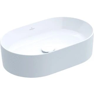 Afbeelding van Villeroy &amp; Boch Collaro opzetwastafel ovaal wit (56 x 36 cm) zonder
