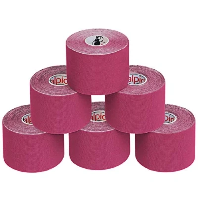 Afbeelding van ALPIDEX Kinesiologie Tape 1/3/ 6/12 rollen Veel kleuren 5 m x cm Toepassingsfolder Elastisch Waterdicht Huidvriendelijk Fysio Spier Set, Kleur:Roze, Aantal stuks:6
