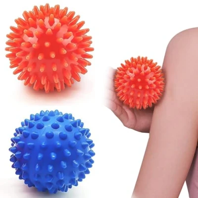 Afbeelding van 2 stuks stekelige massagebal egelbal met noppen myofasciale ballen fasciabal voor massagespier (6,5 cm)