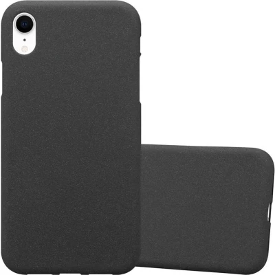 Afbeelding van Cadorabo Hoesje geschikt voor Apple iPhone XR in FROST ZWART Beschermhoes gemaakt van flexibel TPU silicone Case Cover
