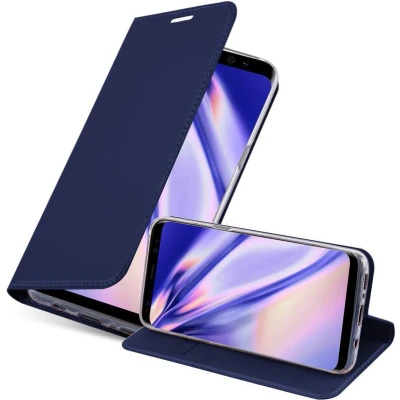 Afbeelding van Cadorabo Hoesje geschikt voor Samsung Galaxy S8 PLUS in CLASSY DONKER BLAUW Beschermhoes met magnetische sluiting, standfunctie en kaartvakje Book Case Cover Etui