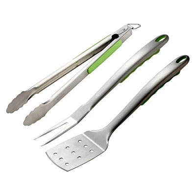 Afbeelding van tepro Grillbestek 3 delig besteksets, groen/roestvrij staal