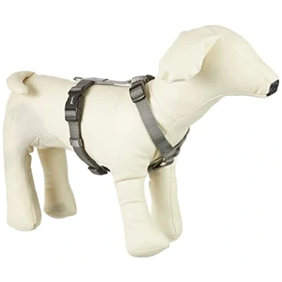 Afbeelding van Nobby Classic Harnas / Hondentuigje Nylon Grijs Maat: S M Borstomtrek: 30 50 cm (GELIEVE ALVORENS BESTELLEN OPMETEN)