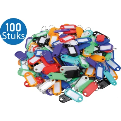 Afbeelding van Sleutellabels 100 stuks Gekleurde Sleutelhangers