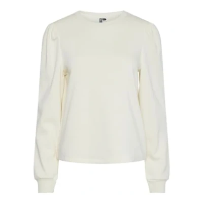 Afbeelding van Pieces Trui Pcchilli Ls Puff Sweat Noos Cp Bc 17151142 White Pepper Dames Maat S