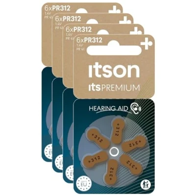 Afbeelding van ITSON, itsPREMIUM zinc air battery, pack of 6, PR312(41)IT/6RM