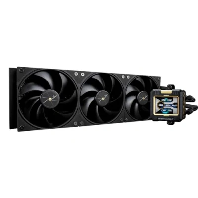Afbeelding van Thermalright Frozen Warframe 360 zwarte CPU waterkoeling, AIO koeling, IPS 320 x 240 resolutie LCD scherm, vloeibare koeler voor AMD/Intel koeler: LGA1700/AM4/AM5,