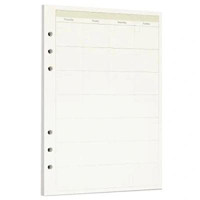 Afbeelding van Zelten Losse vellen geperforeerd papier, navulverpakkingen papier voor 6 gaats binders, persoonlijke organizer, dagboek, notitieboek, navulbare planner, maandelijkse A5/6 gaten