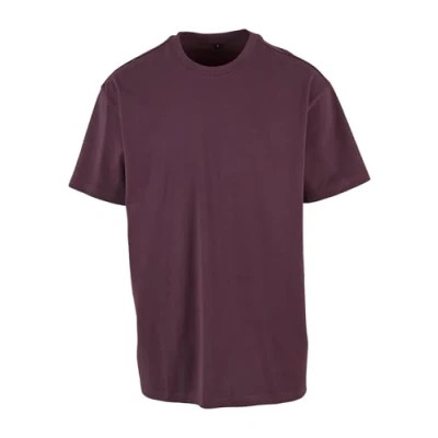 Afbeelding van Build Your Brand Heren T shirt Heavy Oversize Tee, Basic voor mannen, oversized fit, katoen, maten XS 5XL, plumpurple, 4XL