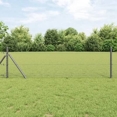 Afbeelding van vidaXL Hexagonaal Hek Grijs 0.6x10 m Staal