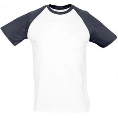 Afbeelding van SOLS Heren Funky Contrast T Shirt Met Korte Mouwen (Wit/Zwaar) Maat M