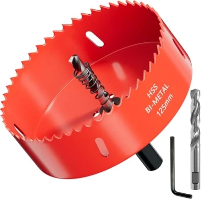 Afbeelding van GARHWAL HSS M42 Bi metaal gatenzaag 125 mm met adapter en centreerboor ideaal voor hout, kunststof, gipsplaten, multiplex metalen zaagdiepte tot 38