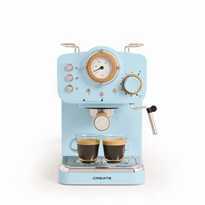 Afbeelding van CREATE Express Koffiemachine Gemalen koffie Espresso Cappuchino Machiato Americano THERA RETRO