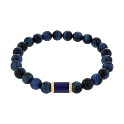 Afbeelding van amor Tigerauge Armband, Heren, Maat: 19, Blau