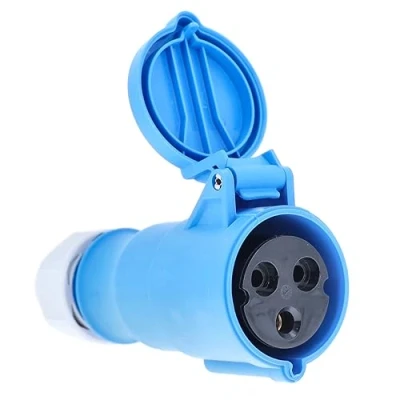 Afbeelding van as Schwabe 60592 CEE Koppeling met Scharnierend Deksel, IP44, 400 V, 16 A, Blauw