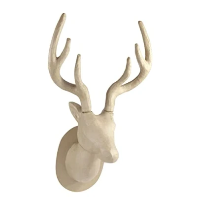 Afbeelding van Décopatch NO032C trofee hert (van papiermaché om te versieren en personaliseren, 63 cm, ideaal voor uw huisdecoratie) 1 stuk kartonbruin