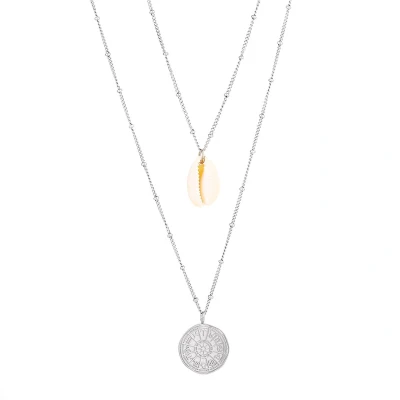 Afbeelding van Victorious Dames Ketting Zilver Model: Zodiak Schelp Yellow Stripe