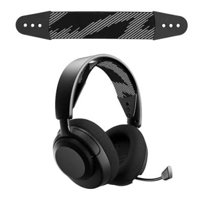 Afbeelding van kwmobile vervangende koptelefoonband compatibel met SteelSeries Arctis NOVA 1 / 1X 3 koptelefoon band Nylon zachte hoofdband voor hoofdtelefoon in zwart/grijs