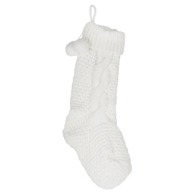 Afbeelding van Ginger Ray Stoffen Gebreide Crème Kerst Kous Houder voor Volwassenen en Kinderen 45cm/18inch in Hoogte