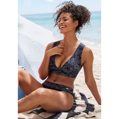 Afbeelding van Venice Beach Bustierbikinitop Moloka met tropische print
