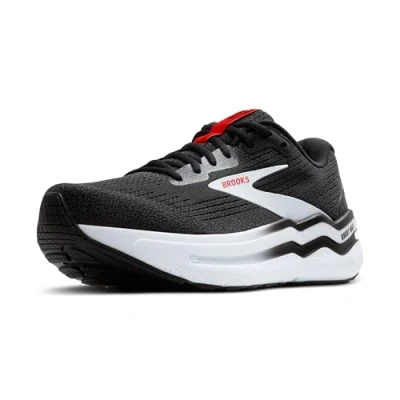 Afbeelding van Brooks Ghost MAX 2 Hardloopschoenen voor op de weg, Heren, Maat: 43, Black white fiery red Textiel