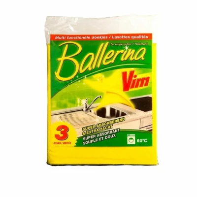 Afbeelding van Ballerina Vim Gele Schoonmaakdoekjes 3 stuks