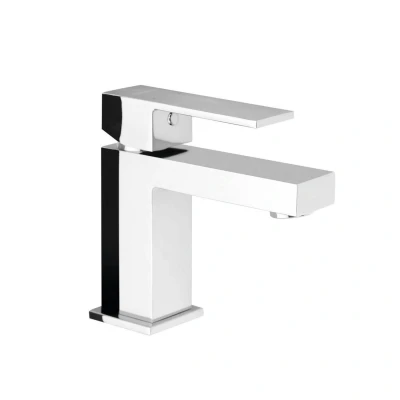 Afbeelding van Wastafelmengkraan Sapho Latus 1 hendel Recht 13.7 cm Chroom