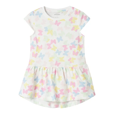 Afbeelding van NAME IT MINI A lijn jurk wit/roze/multicolor