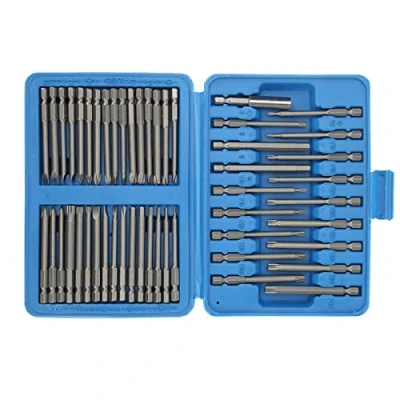 Afbeelding van Schroevendraaier Bit Set, 50st Magnetische Extra Lange Beveiliging Multi Schroef Bits Set met Ster, TP Koppeling, Vierkant, Plat, Kruis, Hex Bits, Boortoebehoren