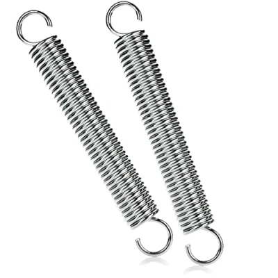 Afbeelding van COM FOUR® 2x trekveren met dubbele haken veer voor tenten, luifels, caravans bevestigingstoebehoren trekveer zonnezeil stalen (2 stuks trekveer)
