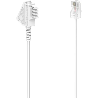 Afbeelding van Hama DSL Aansluitkabel [1x Telefoonstekker Duitsland (TAE F) 1x RJ45 stekker 8p2c] 3 m Wit