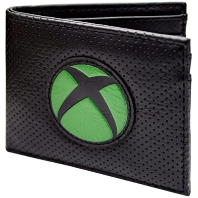 Afbeelding van Power Your Dreams Slogan Xbox Gaming Embleem Portemonnee/Beurs Tweevoudig Vouwbare ID &amp; Kaarthouder, Zwart